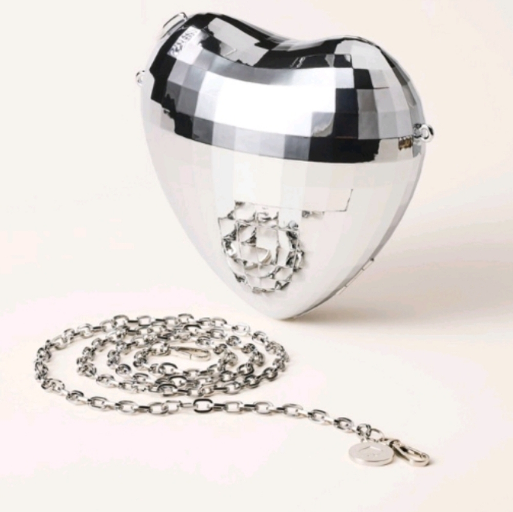 Target Kate Spade Silver Heart-Shaped Crossbody Bag. In Hand